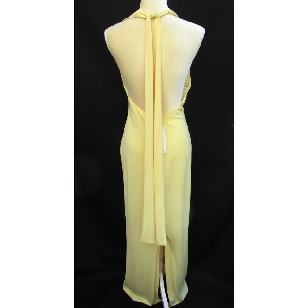 Nwt ZARA Light Yellow Halter Top Maxi Dress with Long Scarf Neck TieBack Size M - Picture 7 of 9